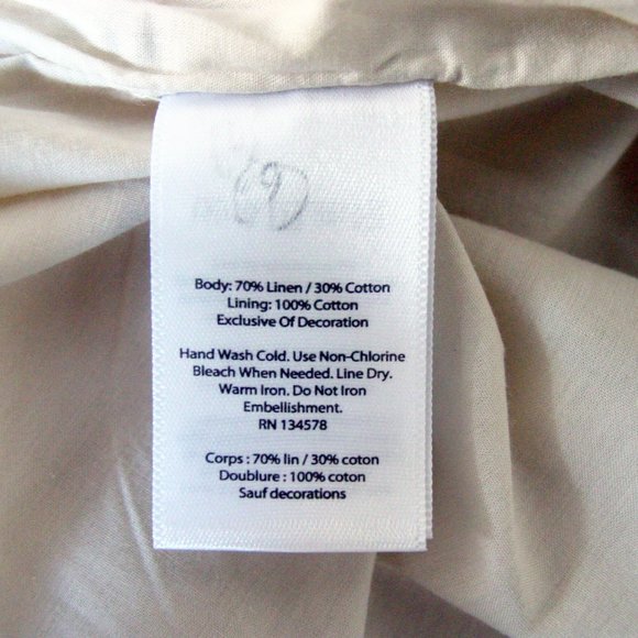 VINEYARD VINES $248 Linen Beaded MOP Button Cap Sleeve Sheath Mini Dress 2 - Picture 9 of 11